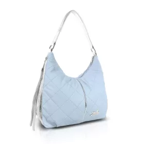   Zellia 25188 baba kék steppelt válltáska oldalpánttal 33 x 30 x 12 m