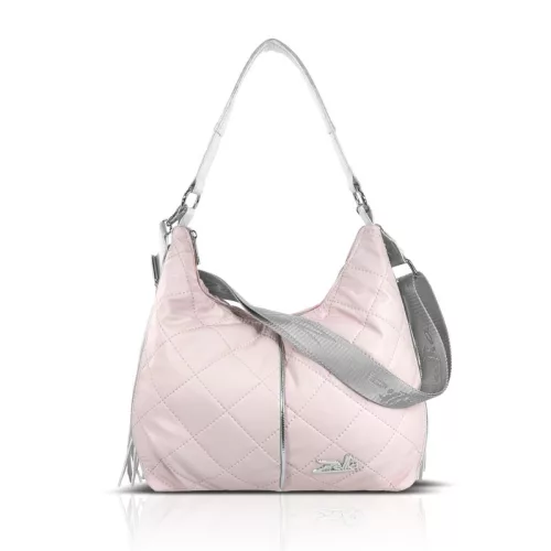 Zellia 25188 púder női steppelt válltáska oldalpánttal 33 x 30 x 12 m