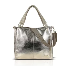  Zellia Zlb318 női fényes arany kézitáska, oldaltáska 34 x 32 x 11 cm