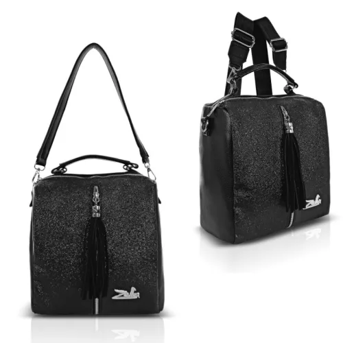 Zellia 22112 fekete női  hátizsák, állítható vállpántokkal 30 x 27 x 12 cm