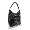  Dámska kabelka cez rameno Zellia 19141 v čierno-striebornej farbe s mramorovým vzorom, 37 x 30 x 13,5 cm