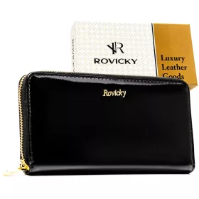    Dámska kožená peňaženka Rovicky Rh-25-1-Sh-R-5234 čierna - čierna