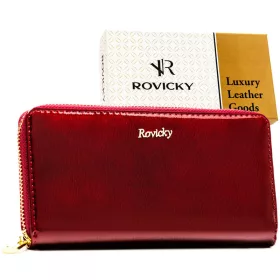    Dámska kožená peňaženka Rovicky Rh-25-1-Sh-R-5227 červená - červená