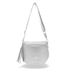  Dámska strieborná bočná kabelka Zellia, crossbody