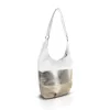 Veľká dámska kabelka cez rameno Zellia Zlb452 v bielo-zlatej farbe s bočným popruhom 46 x 36 x 13 cm