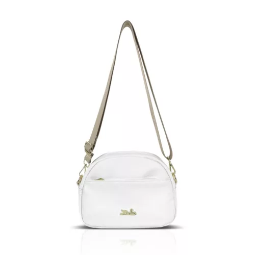  Dámska crossbody kabelka Zellia Zlb444 v bielo-zlatej farbe 24 x 16 x 8,5 cm