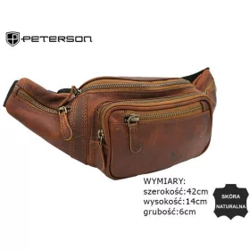    Kožená taška na opasok Peterson koňakovej farby pre mužov 37×14 cm