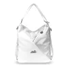 Zellia 24039 fehér-ezüst női válltáska, hátizsákká alakítható 37 x 32 x 12 cm