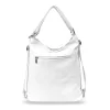 Zellia 24039 fehér-ezüst női válltáska, hátizsákká alakítható 37 x 32 x 12 cm