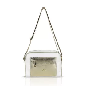    Dámska crossbody kabelka Zellia Zlb303 v bielo-zlatej farbe 25 x 18 x 5 cm