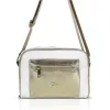  Dámska crossbody kabelka Zellia Zlb303 v bielo-zlatej farbe 25 x 18 x 5 cm