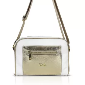    Dámska crossbody kabelka Zellia Zlb303 v bielo-zlatej farbe 25 x 18 x 5 cm
