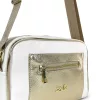  Dámska crossbody kabelka Zellia Zlb303 v bielo-zlatej farbe 25 x 18 x 5 cm