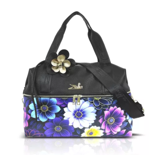 Zellia 24196 fekete virág mintás sporttáska 40 x 30 x 19 cm