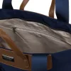  Dámska nákupná taška Peterson Ptn Cty-16-2256 tmavomodrá-koňakovohnedá s ramenným popruhom 40 x 32 x 14 cm