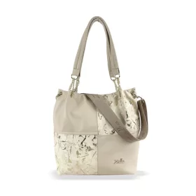    Zellia ZLB377 Leaf - béžovo-zlatá kabelka cez rameno, dámsky bočný popruh 32 x 28 x 13 cm