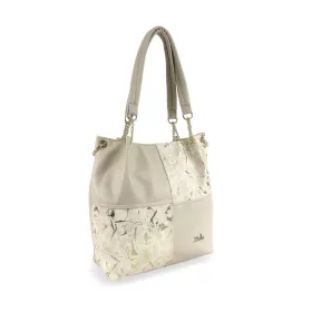    Zellia ZLB377 Leaf - béžovo-zlatá kabelka cez rameno, dámsky bočný popruh 32 x 28 x 13 cm