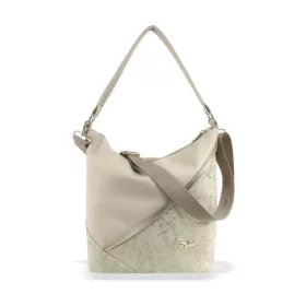   Zellia ZLB332 női bézs válltáska, oldalpántal 30 x 25 x 12,5 cm