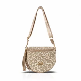   Zellia 21028 Pantera párduc mintás bézs-taupe női oldaltáska 23 x 11 cm 