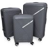  Sada 3 grafitových kufrov Zellia