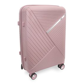    Stredne veľký tvrdostenný ružovozlatý kufor Zellia 65 x 46 x 27 cm