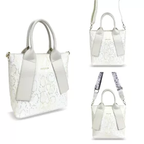  Zellia vzor hadej kože biela dámska kabelka 26 × 25 cm