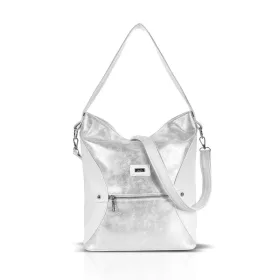    Dámska kabelka cez rameno Zellia TD25001 v bielo-striebornej farbe 35 × 29 × 12 cm