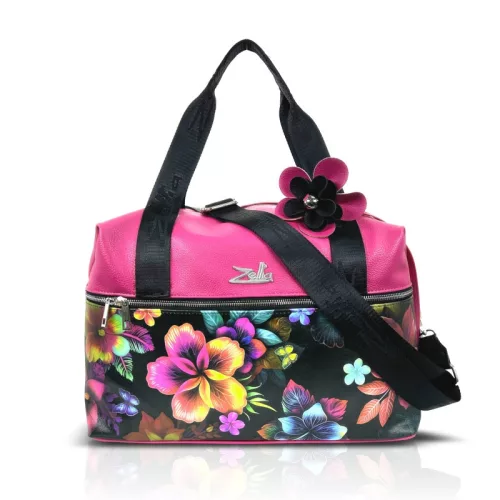 Zellia 24196 pink virág mintás sporttáska 40 x 30 x 19 cm