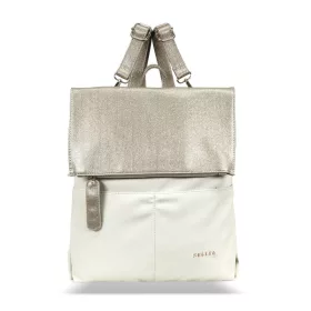  Dámsky béžovo-zlatý batoh Zellia Hz-122 38 x 35 x 10 cm