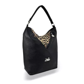    Zellia 17008 čierna taška cez rameno so vzorom ocelota 36 x 34 x 14 cm
