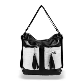    Dámska kabelka cez rameno, batoh Zellia 24157 čierno-strieborná 31 x 31 x 13 cm