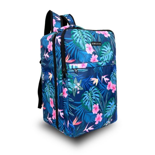  Zellia Hz-104 Y465-2 modrý rastlinný vzor WizzAir Ryanair príručná batožina, batoh vodeodolný 40 x 25 x 20 cm