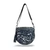  Dámska bočná kabelka Zellia Zlb12 tmavomodrá-strieborná - listová -