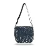  Dámska bočná kabelka Zellia Zlb12 tmavomodrá-strieborná - listová -