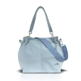   Zellia Zlb393 babakék női velúr válltáska 30 x 29 x 12 cm