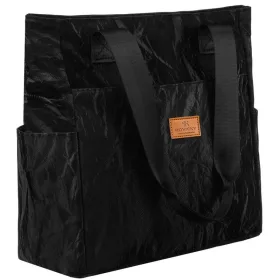    Rovicky R-Tz-01-2356 Čierna nákupná taška W01 s mramorovým vzorom 30x 28 x 15 cm
