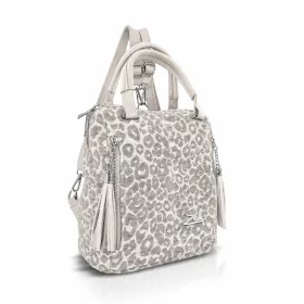   Zellia 25180 Pantera taupe-bézs női párduc mintás női kézitáska, hátizsák 33 x 32,5 x 15 cm