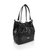Zellia Zlb475 Mozaik fekete lakk női válltáska 34 x 29 x 14 cm