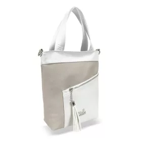    Dámska béžovo-biela kabelka cez rameno Zellia, kabelka 30 × 23 cm