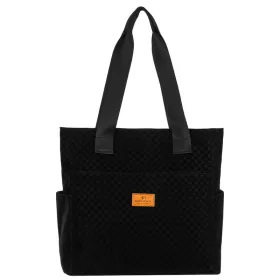   Rovicky R-Tz-01-2363 Čierna vzorovaná nákupná taška W02 30 x 28 x 15 cm