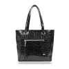  Dámska kabelka cez rameno Zellia Td57 s čiernym krokodílím vzorom 35 × 30 × 12 cm