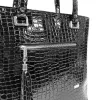  Dámska kabelka cez rameno Zellia Td57 s čiernym krokodílím vzorom 35 × 30 × 12 cm