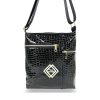  Dámska bočná kabelka Zellia black croc vzor lak 28 × 22 cm