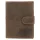  Hnedá stojaca kožená pánska peňaženka s klipom 12,5×9,5 cm