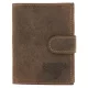  Hnedá stojaca kožená pánska peňaženka s klipom 12,5×9,5 cm