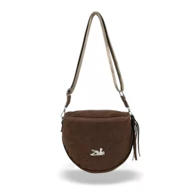    Dámska crossbody kabelka Zellia 21028 hnedá semišová 23 x 23 x 11 cm