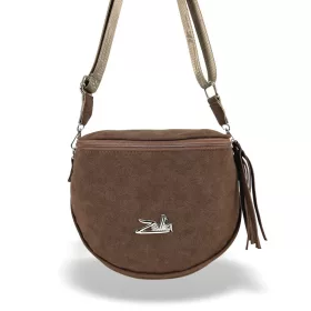    Dámska crossbody kabelka Zellia 21028 hnedá semišová 23 x 23 x 11 cm