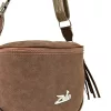  Dámska crossbody kabelka Zellia 21028 hnedá semišová 23 x 23 x 11 cm