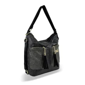    Dámska taška cez rameno, batoh Zellia 24157 v čierno-grafitovej farbe, rozmery 31 x 31 x 13 cm