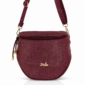   Zellia Zlb12 Shimmer bordó női patkótáska 34 x 29 x 14 cm